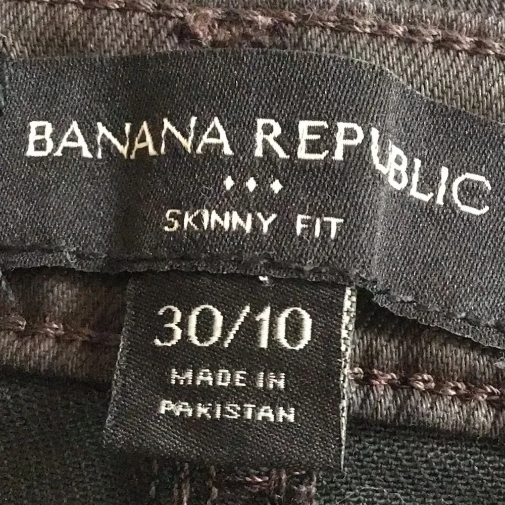 Banana Republic Factory Brown Barn Red Waxed Denim Skinny Fit Jeans